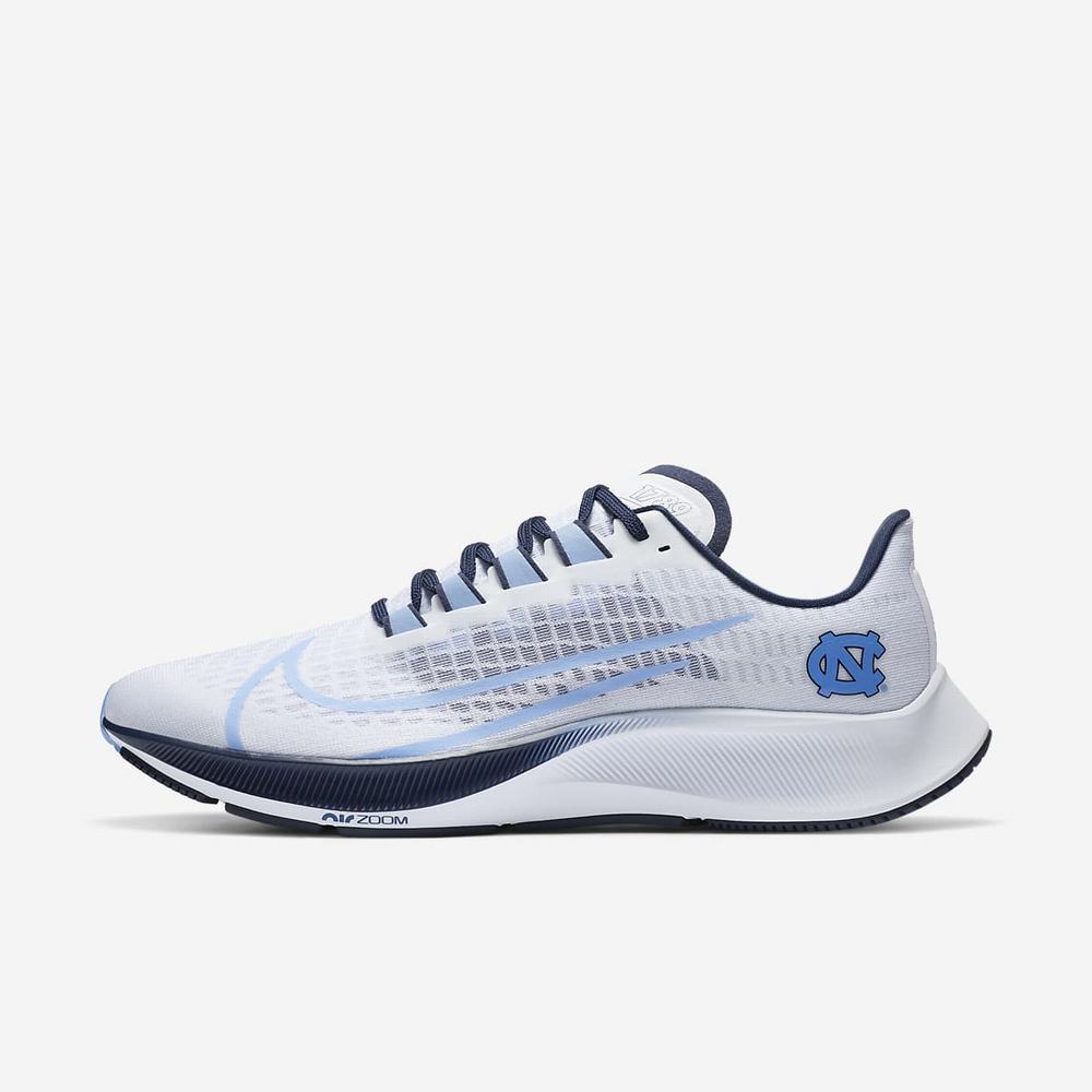 Chaussure De Running Nike College Zoom Pegasus 37 (UNC) Blanche 2764-085 White/Pure Platinum/College Navy/Valor Blue Homme | SAH-40055764